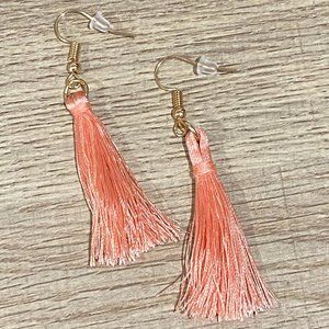 Baby Pink Tassel Earrings